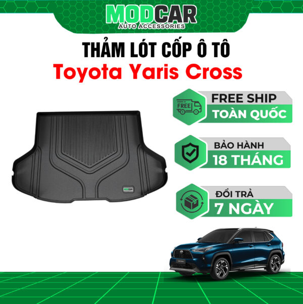 Thảm lót cốp ô tô Toyota Yaris Cross nhựa TPE Modcar