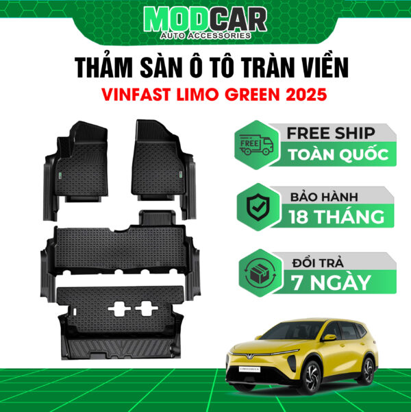Thảm lót sàn ô tô Vinfast Limo Green 2025 tràn viền bậc cửa Modcar