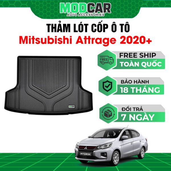 Thảm lót cốp ô tô Mitsubishi Attrage nhựa TPE Modcar