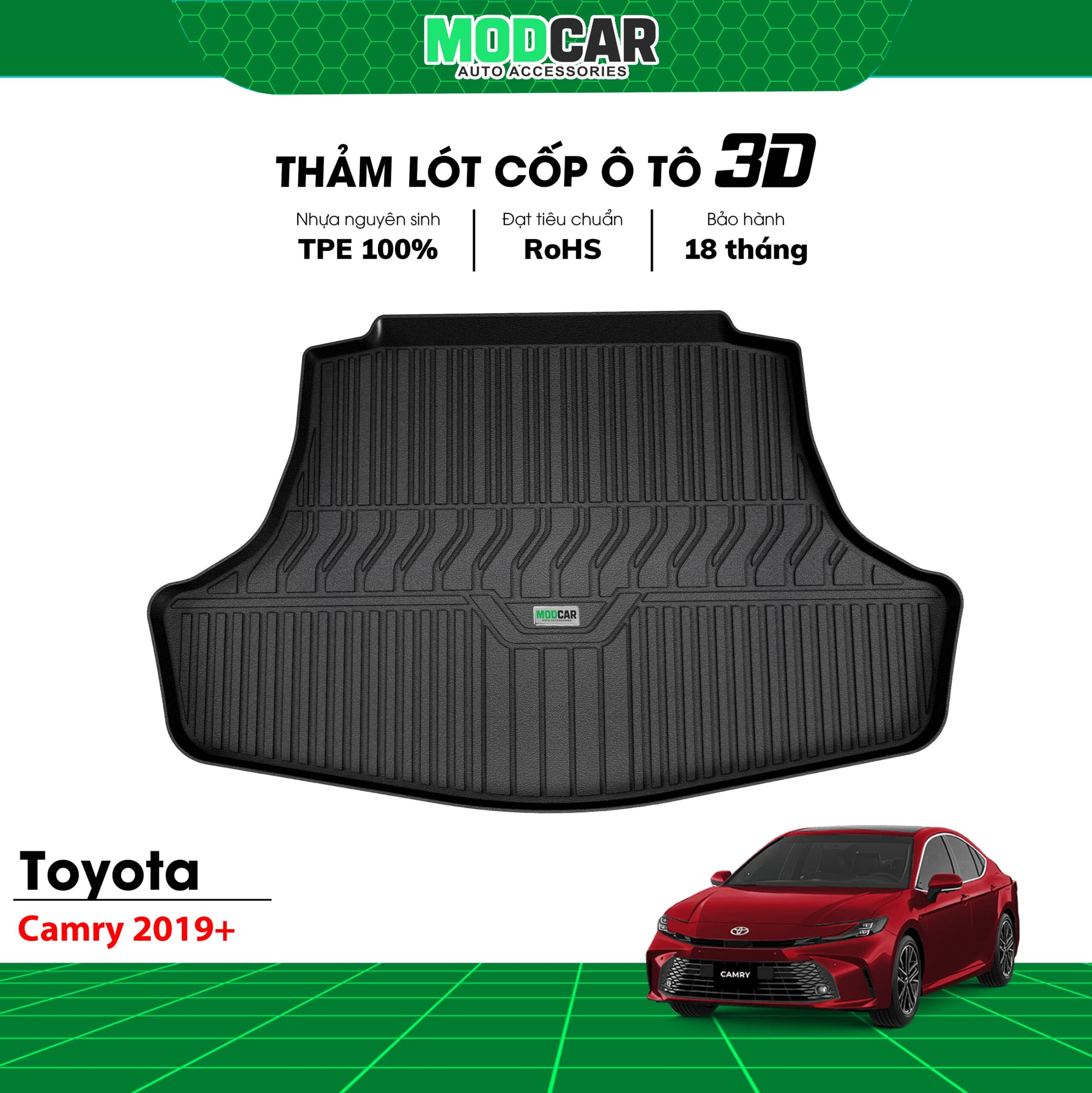 Thảm lót cốp ô tô Toyota Camry nhựa TPE Modcar - Ảnh 3