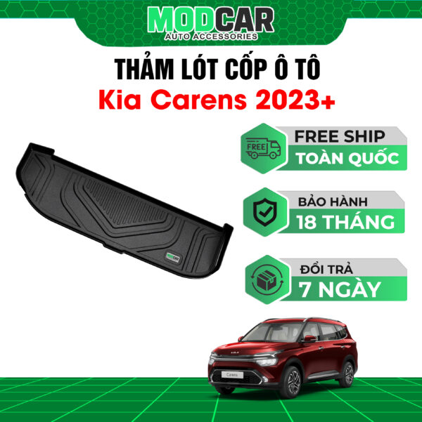 Thảm lót cốp ô tô Kia Carens nhựa TPE Modcar