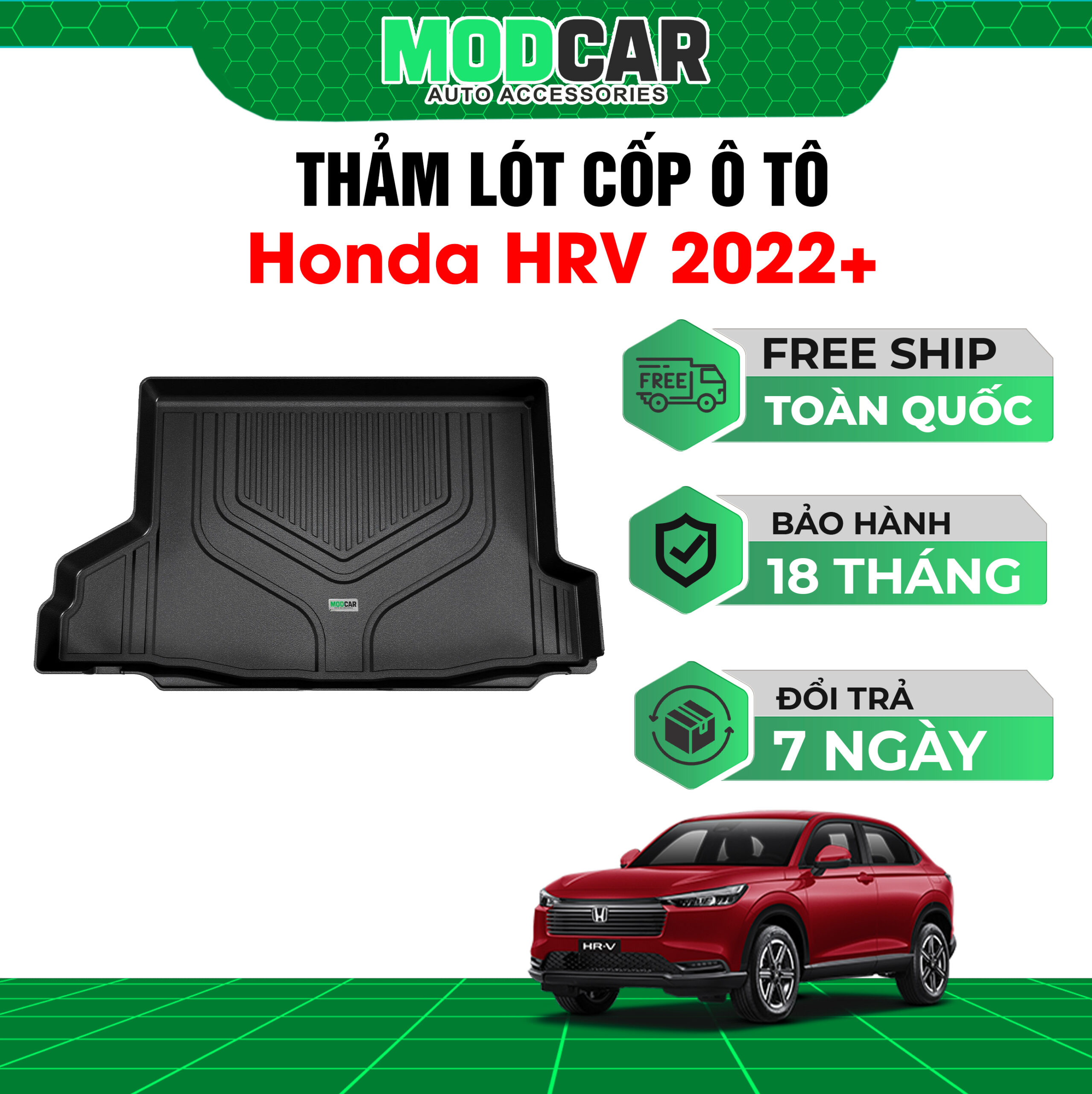 Thảm lót cốp ô tô Honda HRV nhựa TPE Modcar