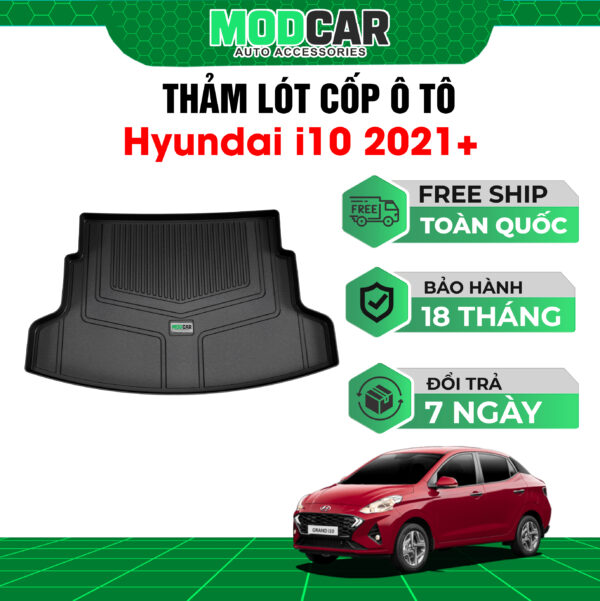 Thảm lót cốp ô tô Hyundai I10 nhựa TPE Modcar