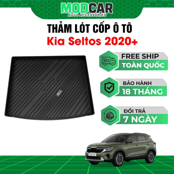 Thảm lót cốp ô tô Kia Seltos nhựa TPE Modcar