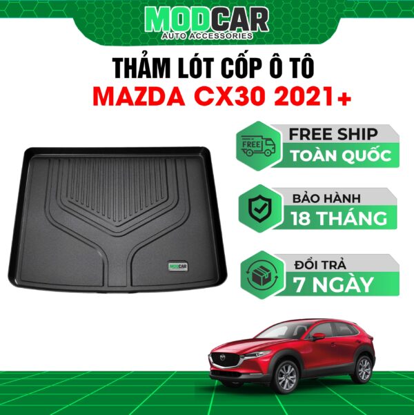 Thảm lót cốp ô tô Mazda CX30 nhựa TPE Modcar