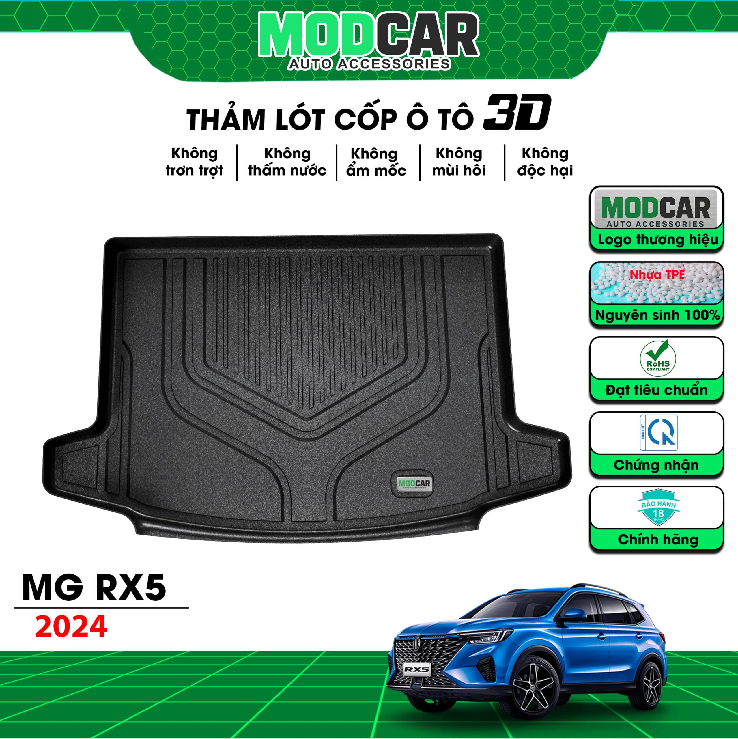 Thảm lót cốp ô tô MG RX5 nhựa TPE Modcar - Ảnh 2