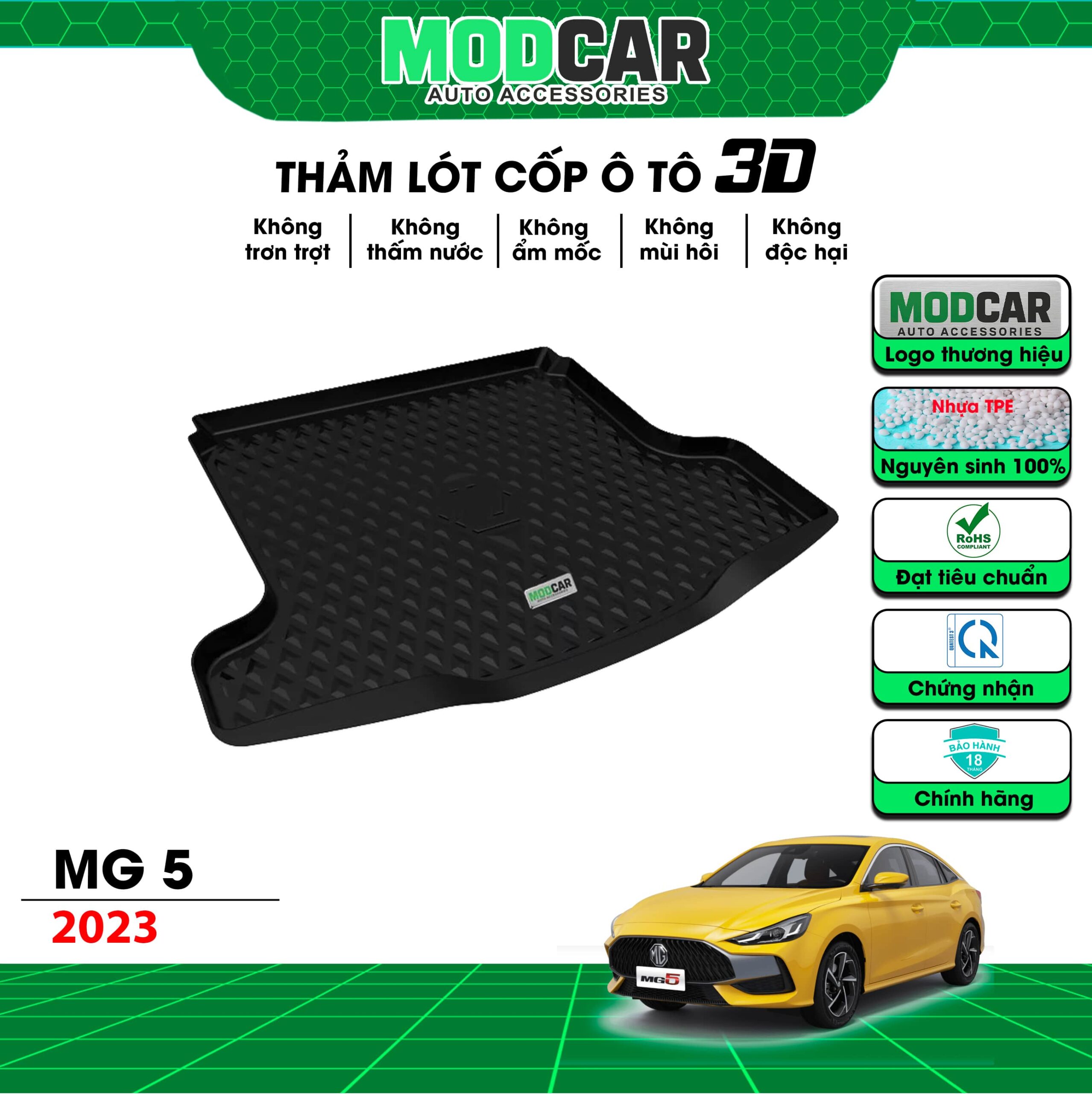 Thảm lót cốp ô tô MG5 nhựa TPE Modcar - Ảnh 2