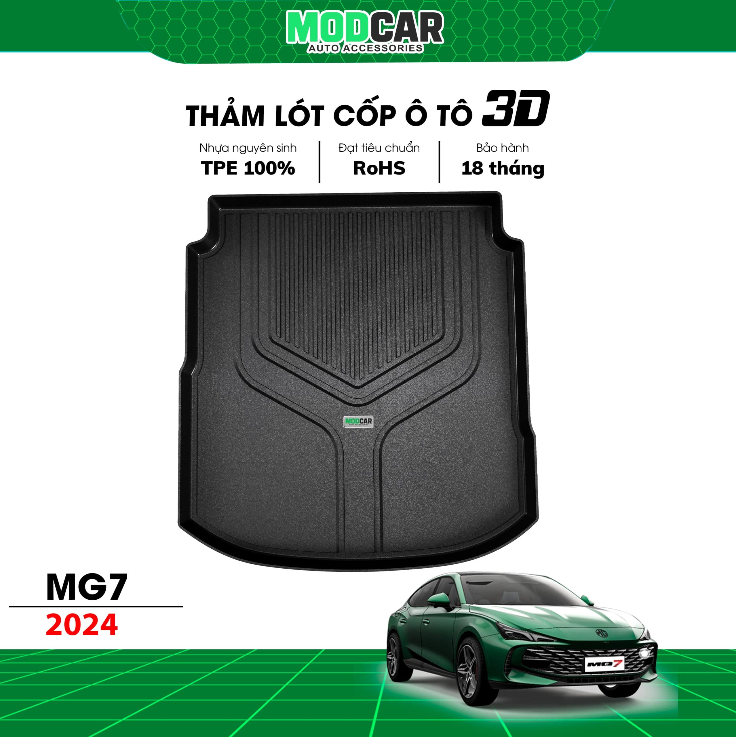 Thảm lót cốp ô tô MG 7 nhựa TPE Modcar - Ảnh 3