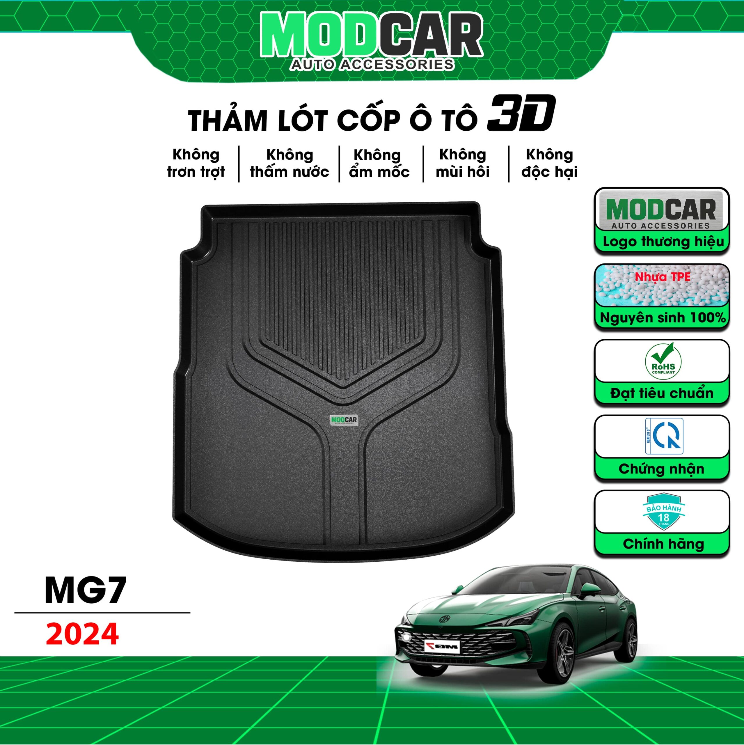 Thảm lót cốp ô tô MG 7 nhựa TPE Modcar - Ảnh 2