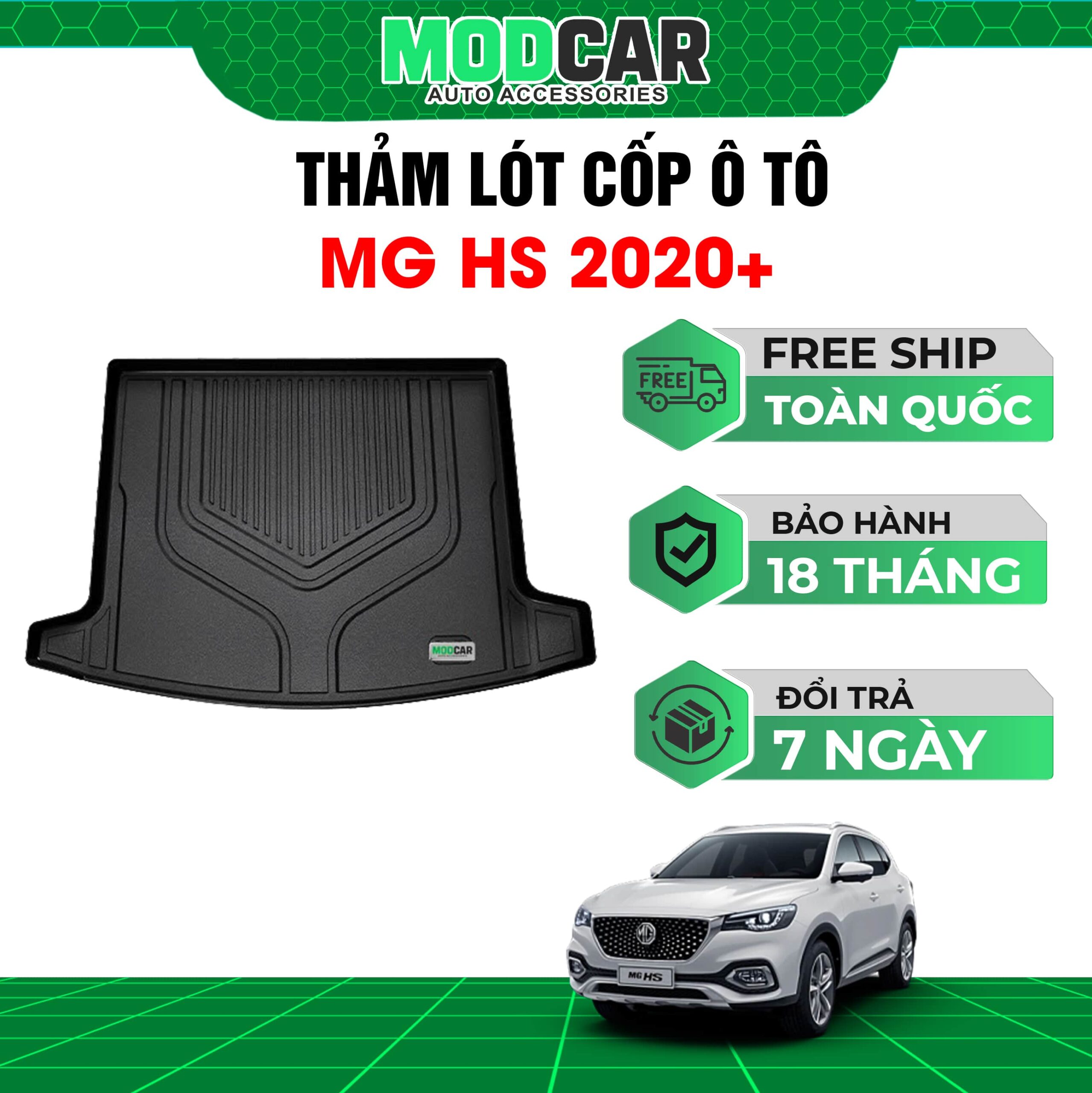 Thảm lót cốp ô tô MG HS nhựa TPE Modcar