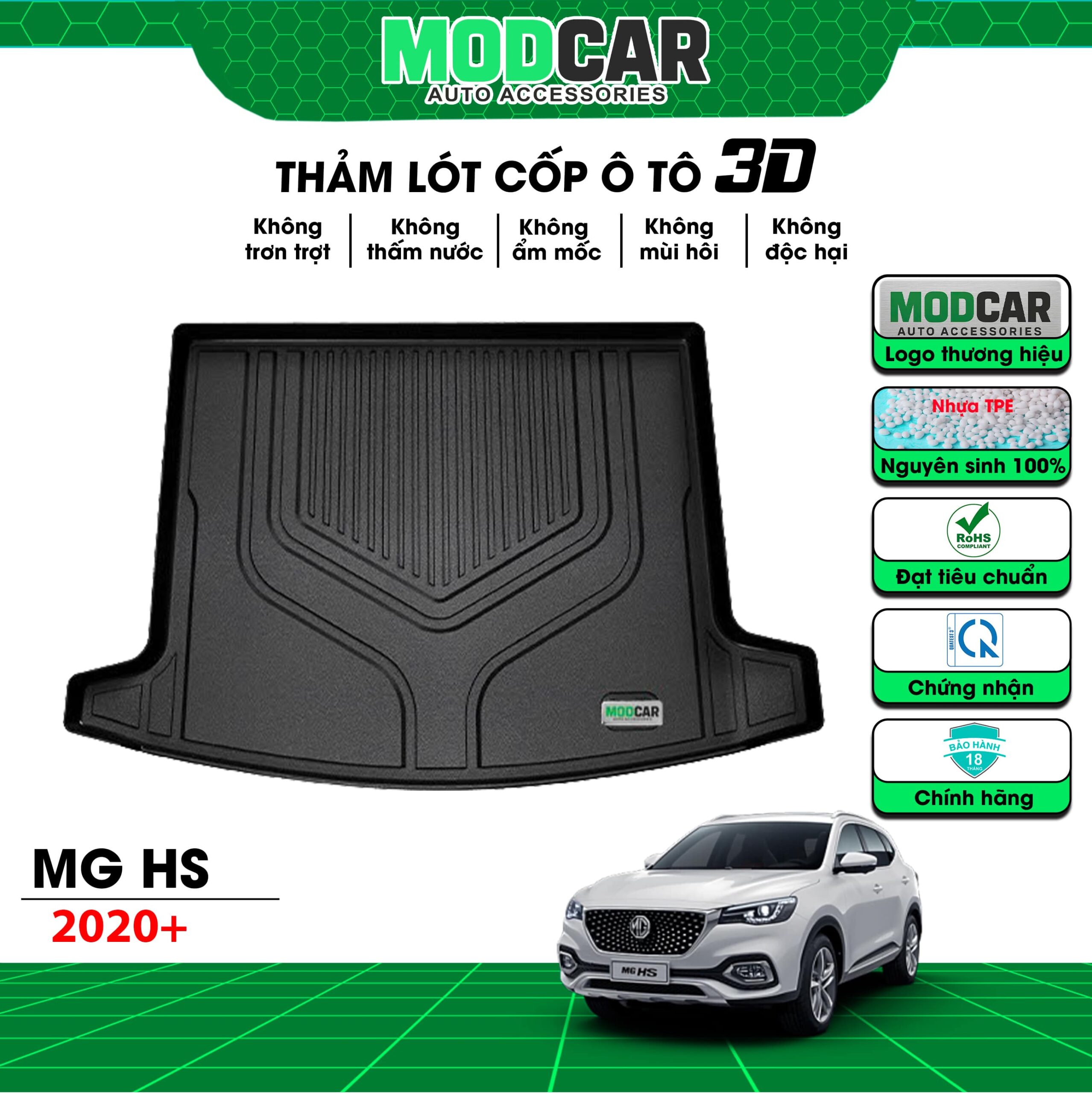 Thảm lót cốp ô tô MG HS nhựa TPE Modcar - Ảnh 2