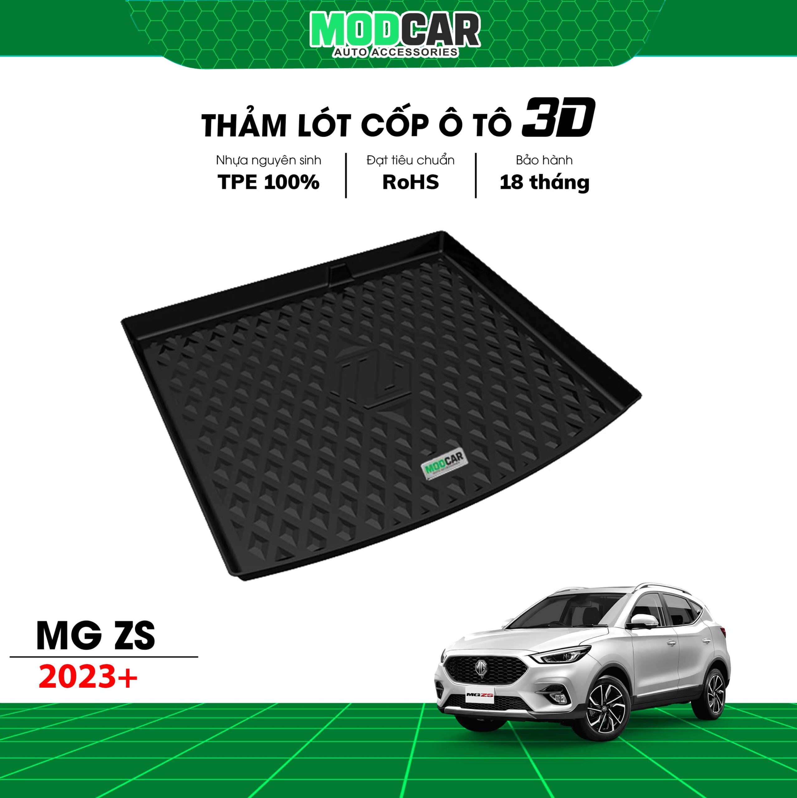 Thảm lót cốp ô tô MG ZS nhựa TPE Modcar - Ảnh 3