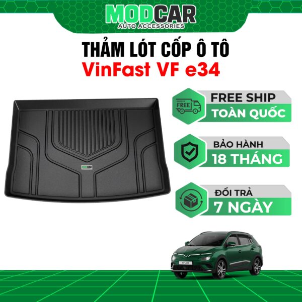 Thảm lót cốp ô tô VinFast E34 nhựa TPE Modcar