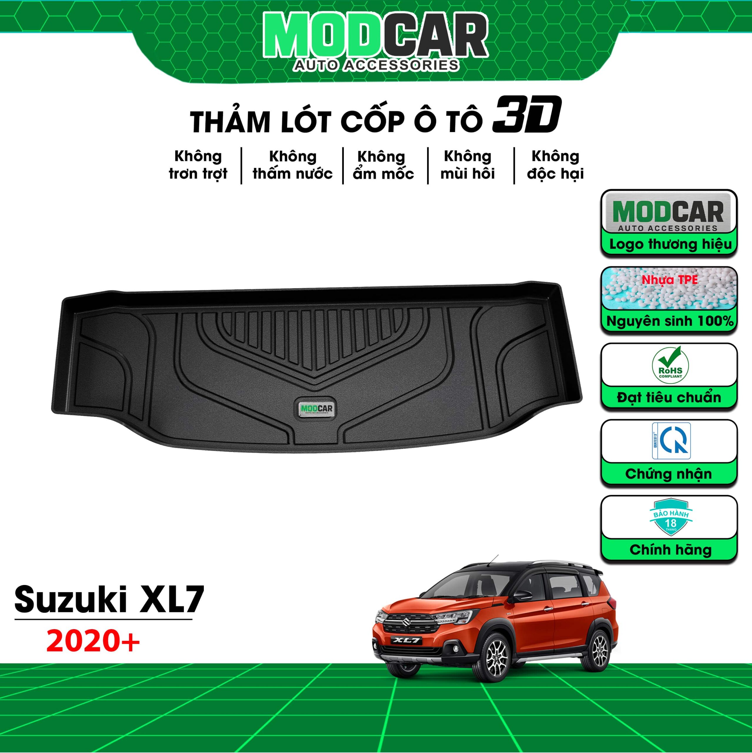 Thảm lót cốp ô tô Suzuki Xl7 nhựa TPE Modcar - Ảnh 2