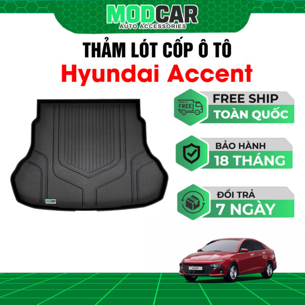 Thảm lót cốp ô tô Hyundai Accent nhựa TPE Modcar