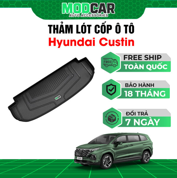 Thảm lót cốp ô tô Hyundai Custin nhựa TPE Modcar