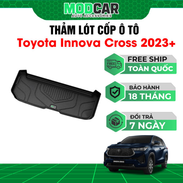 Thảm lót cốp ô tô Toyota Innova Cross nhựa TPE Modcar