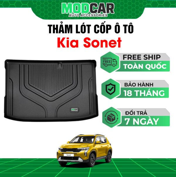 Thảm lót cốp ô tô Kia Sonet nhựa TPE Modcar