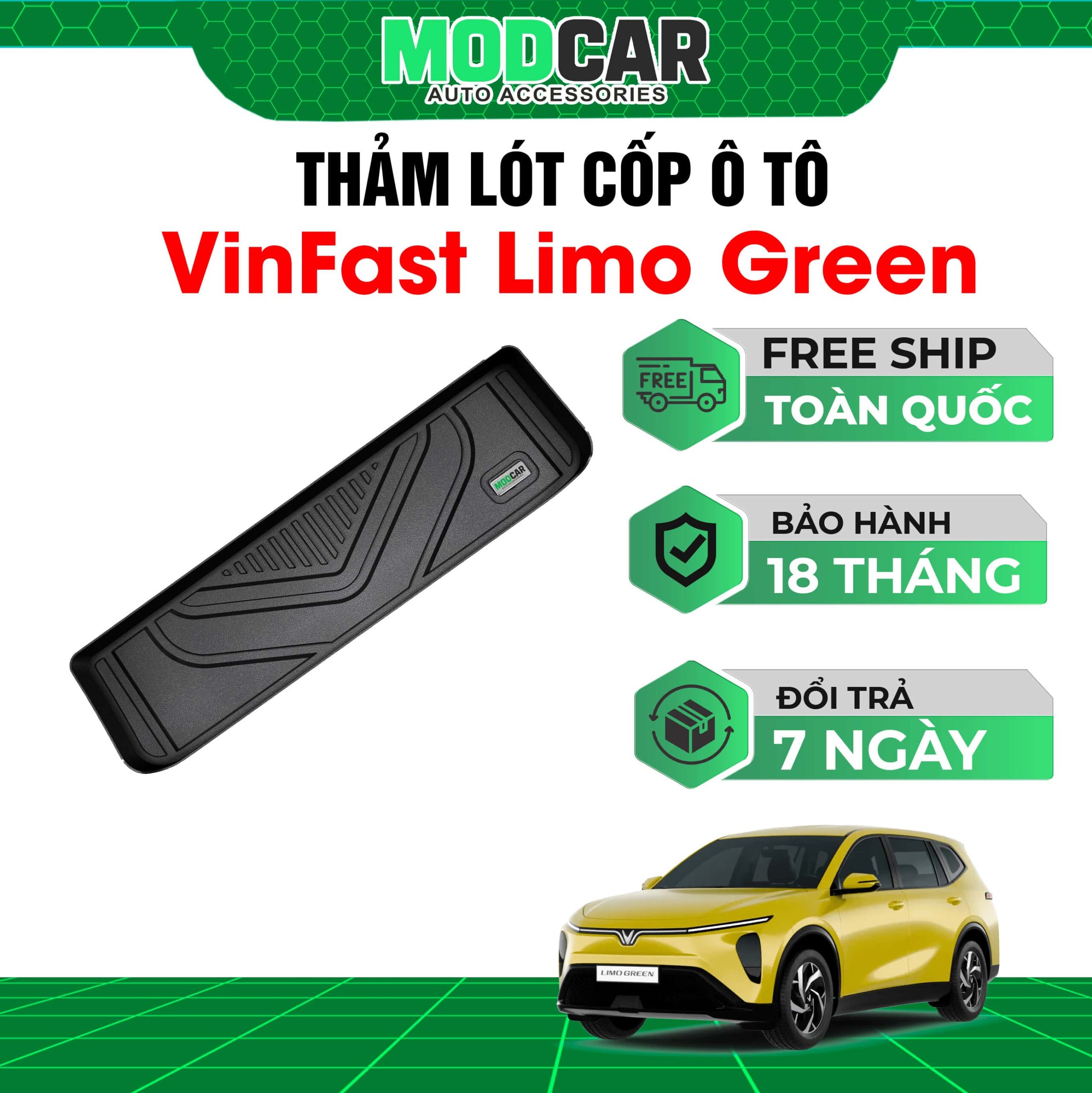 Thảm lót cốp ô tô VinFast Limo Green nhựa TPE Modcar