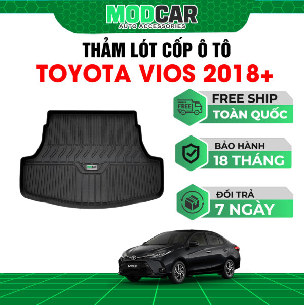 Thảm lót cốp ô tô Toyota Vios nhựa TPE Modcar