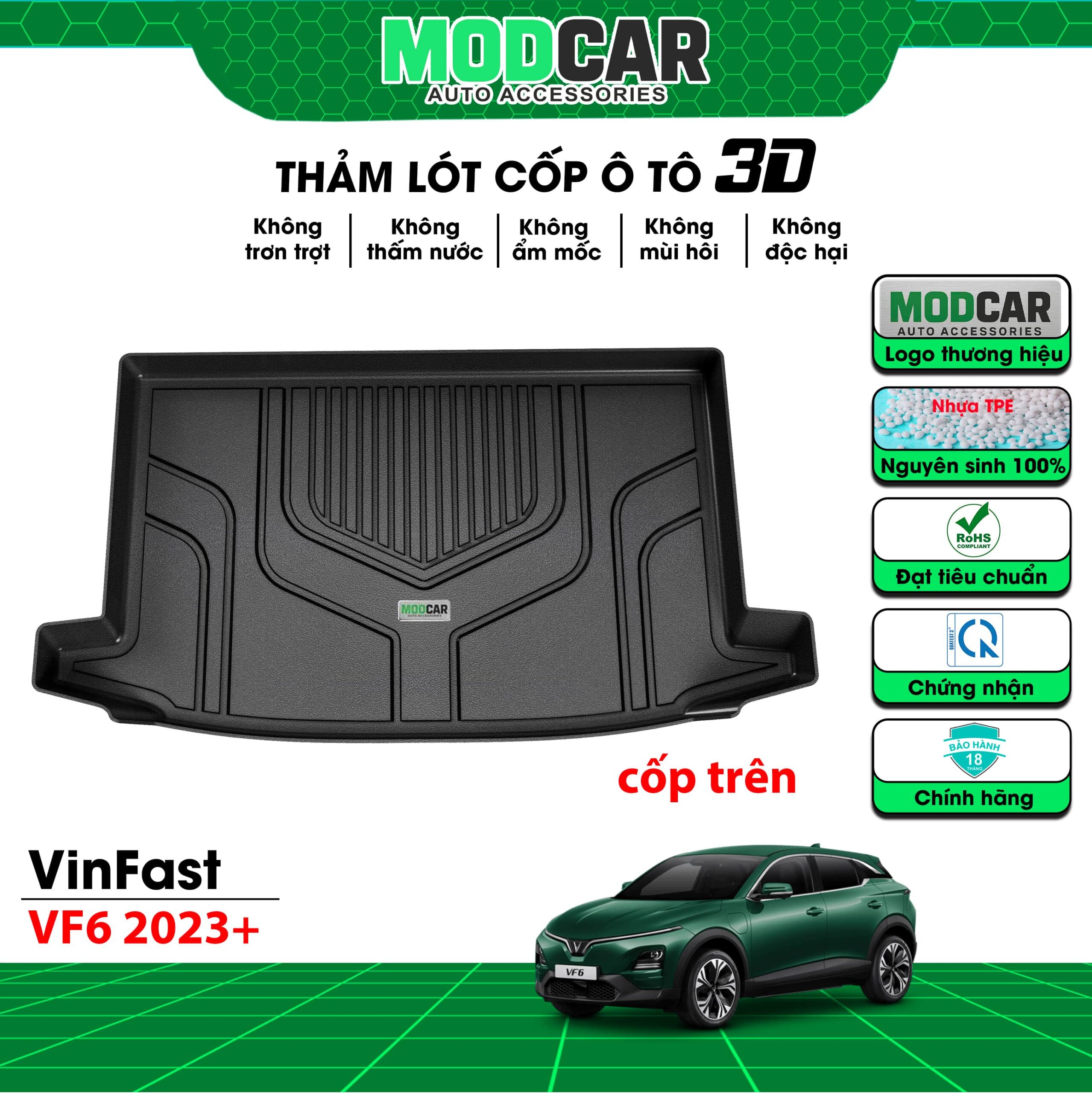 Thảm lót cốp ô tô Vinfast Vf6 nhựa TPE Modcar - Ảnh 4