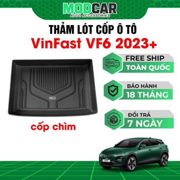 Thảm lót cốp ô tô Vinfast Vf6 nhựa TPE Modcar