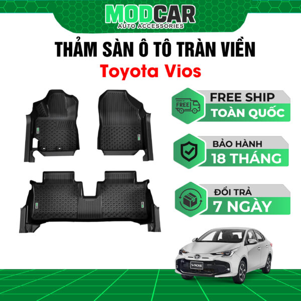 Thảm lót sàn ô tô Toyota Vios tràn viền bậc cửa Modcar