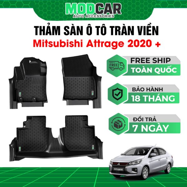 Thảm lót sàn ô tô Mitsubishi Attrage tràn viền bậc cửa Modcar