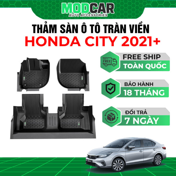 Thảm lót sàn ô tô Honda City tràn viền bậc cửa Modcar
