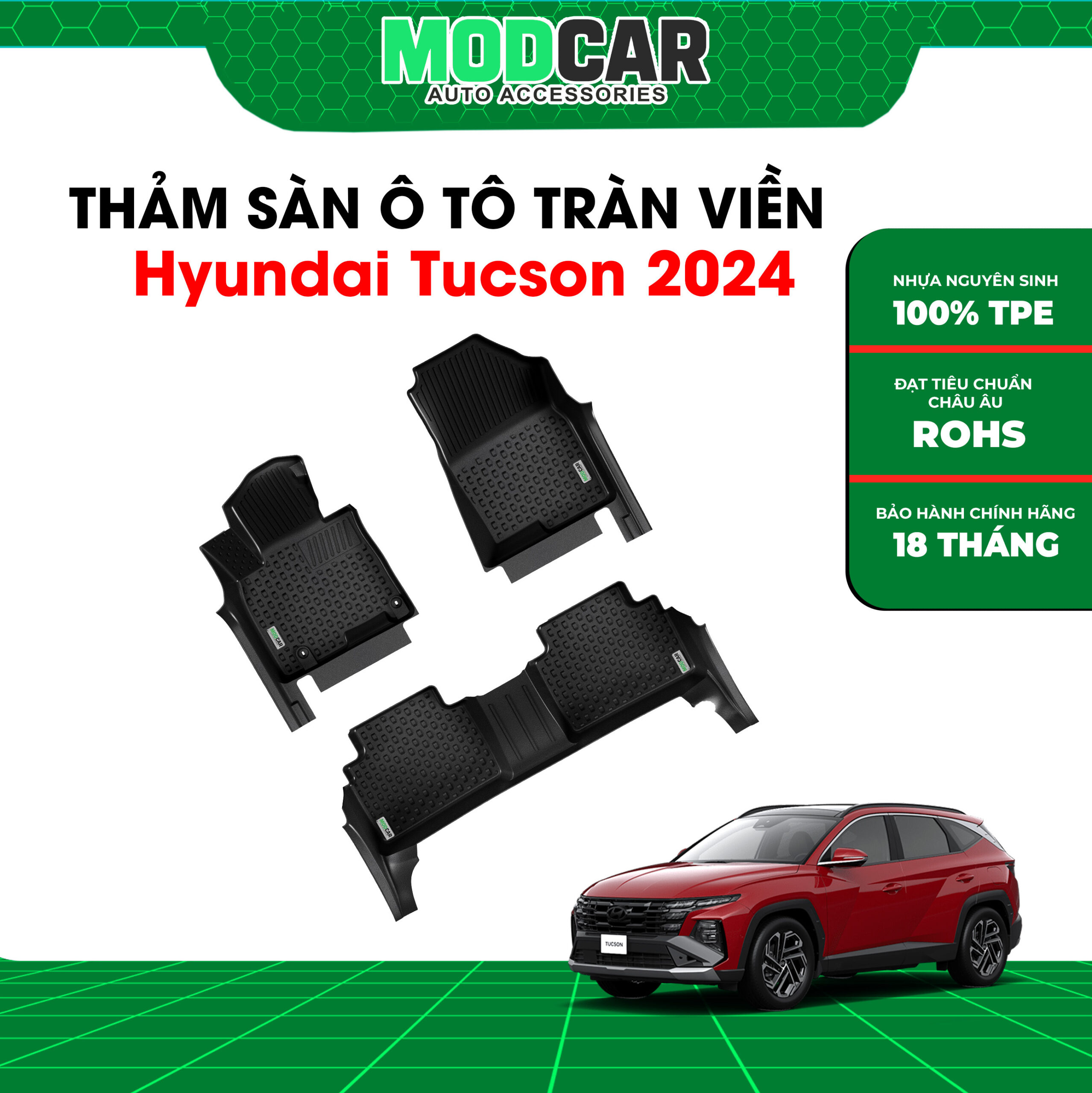 Thảm lót sàn ô tô Hyundai Tucson tràn viền bậc cửa Modcar - Ảnh 2