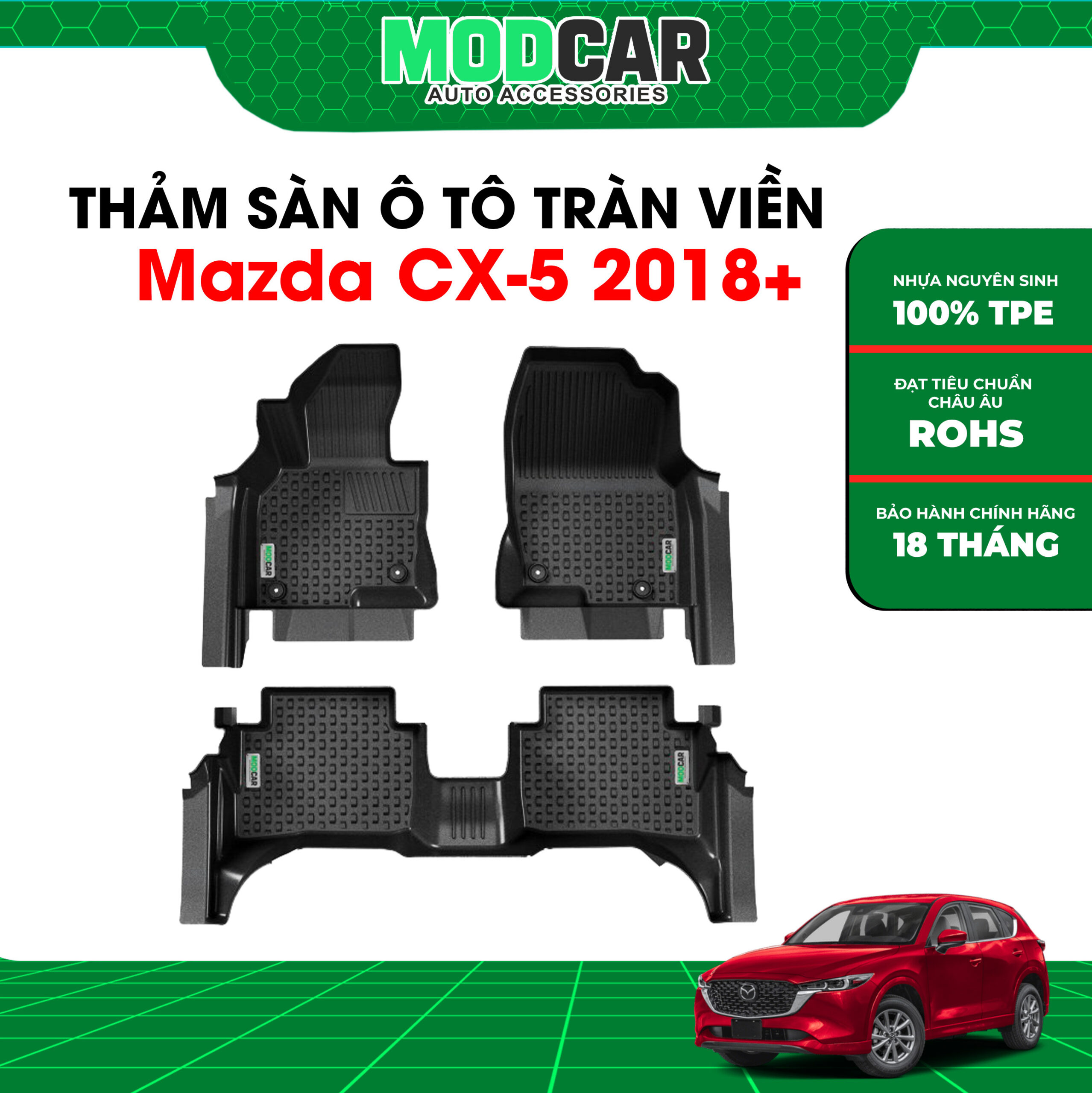 Thảm lót sàn ô tô Mazda CX5 tràn viền bậc cửa Modcar - Ảnh 2