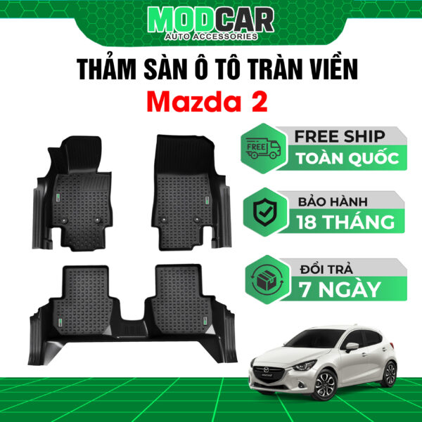 Thảm lót sàn ô tô Mazda 2 tràn viền bậc cửa Modcar