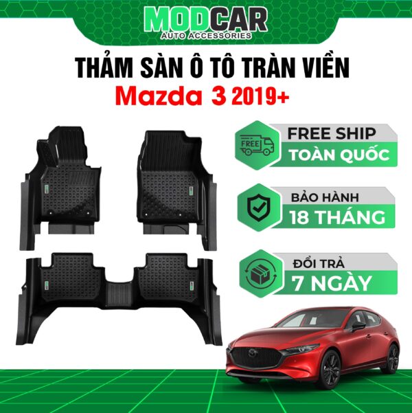Thảm lót sàn ô tô Mazda 3 tràn viền bậc cửa Modcar