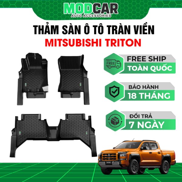 Thảm lót sàn ô tô Mitsubishi Triton tràn viền bậc cửa Modcar