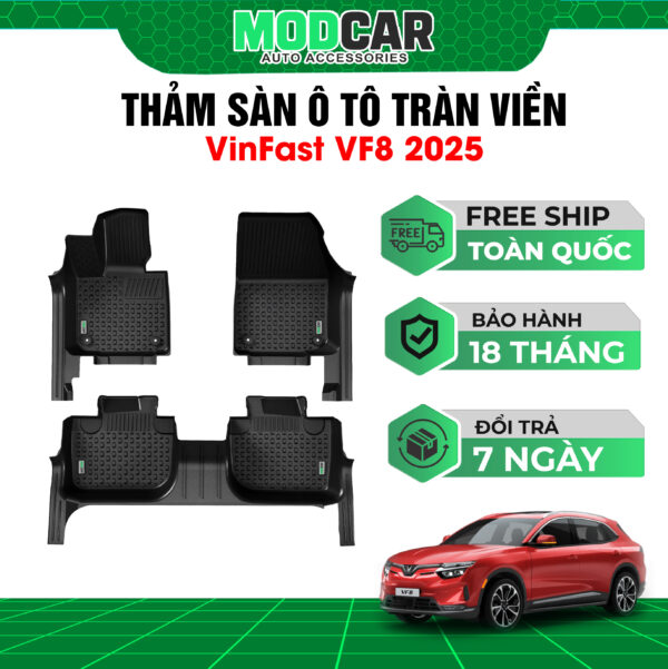 Thảm lót sàn ô tô Vinfast VF8 tràn viền bậc cửa Modcar