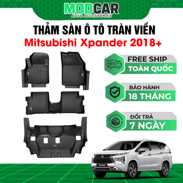 Thảm lót sàn ô tô Mitsubishi Xpander tràn viền bậc cửa Modcar